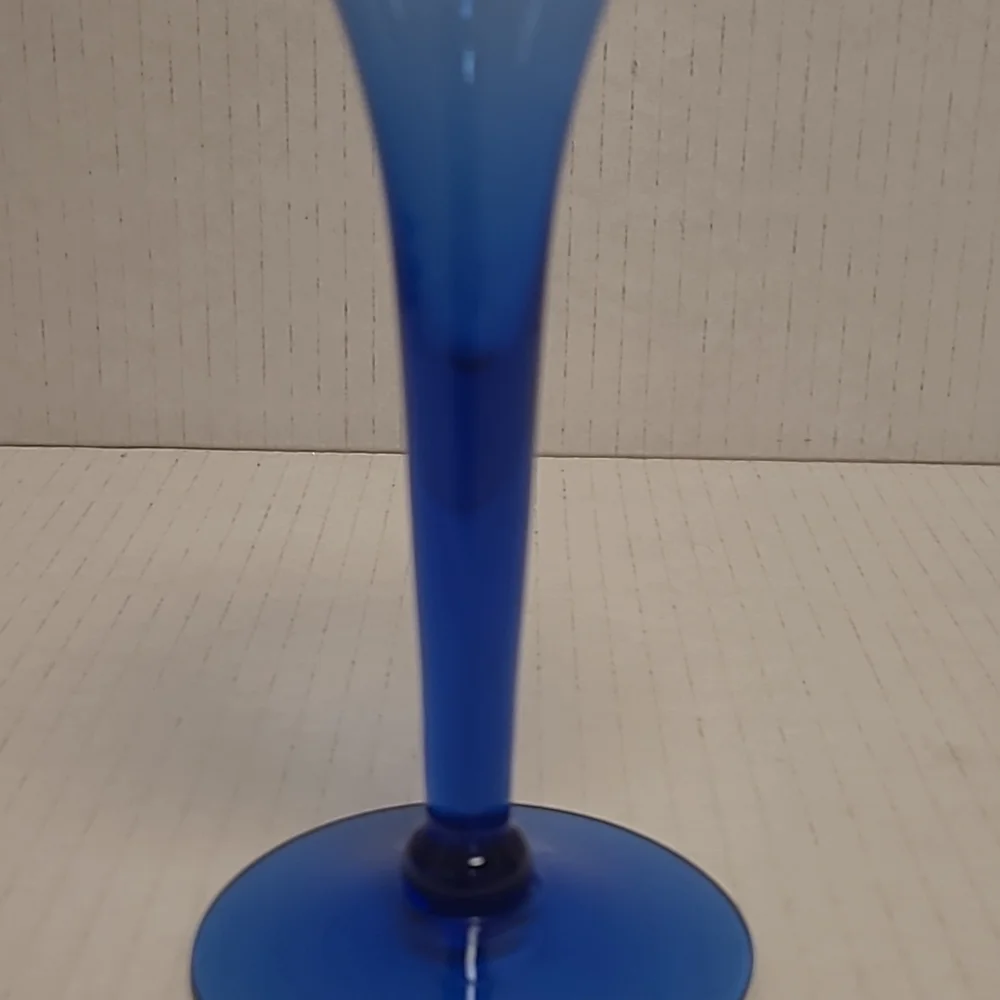Set of 3 Vintage Blue Wine Glasses